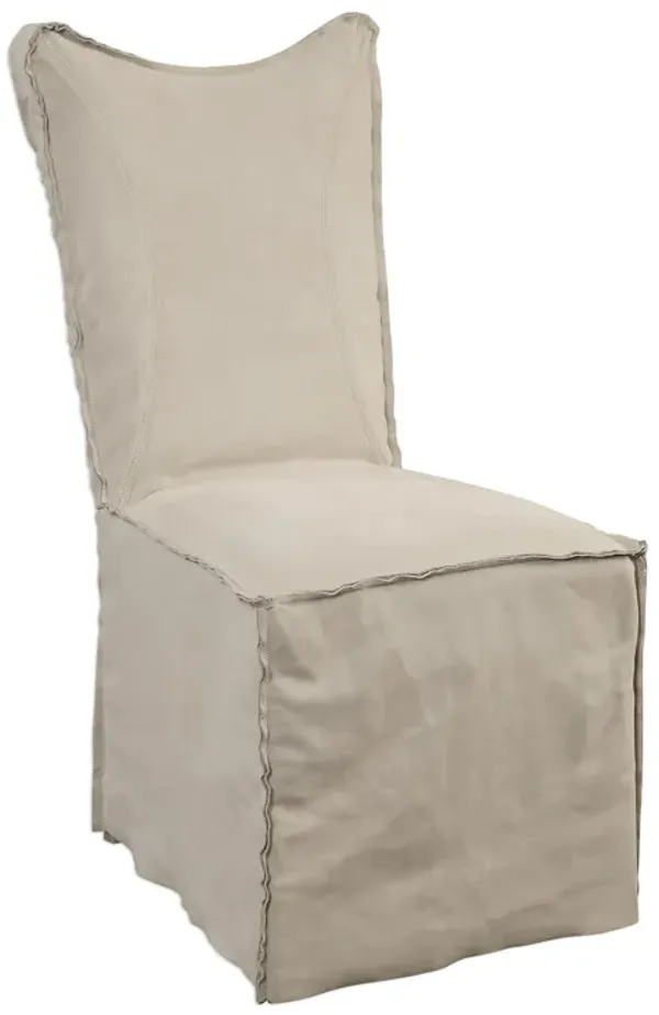 Uttermost Delroy Armless Chairs, Stone Ivory, Set Of 2