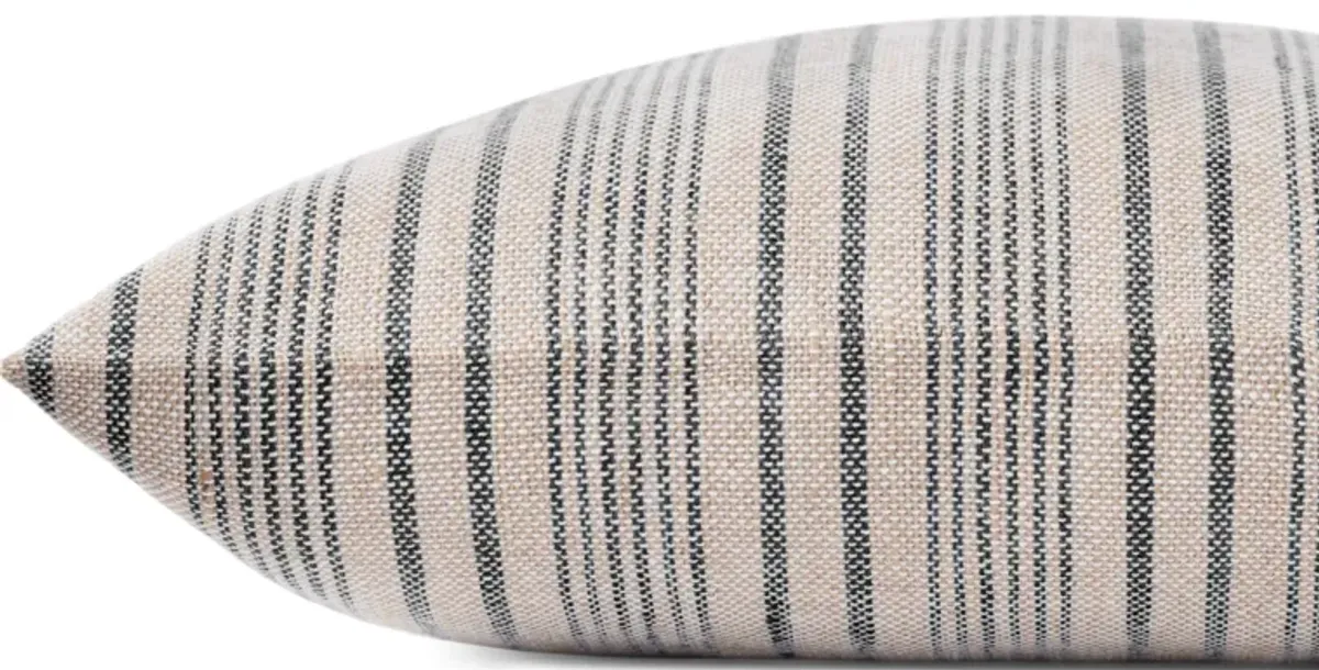 Elaine PMH0031 Beige/Navy 13''x21'' Polyester Pillow by Magnolia Home by Joanna Gaines x Loloi