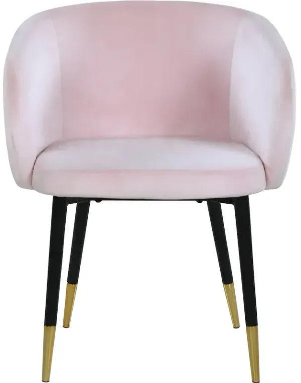 Meridian Furniture Louise Pink Velvet Dining Chair