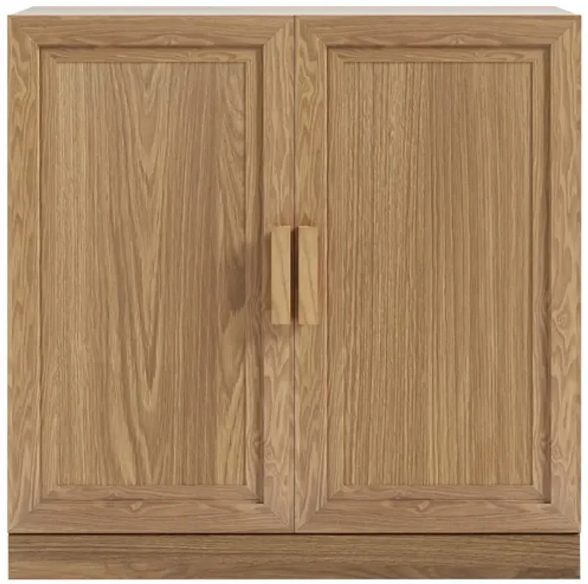 Wood Accent Cabinet, Storage Organizer with Adjustable Shelves and Glass Doors