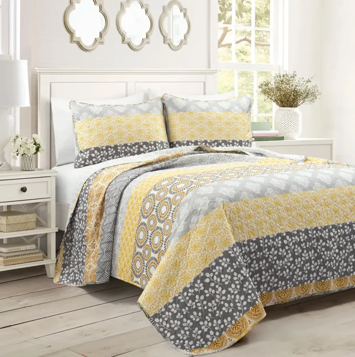 Bohemian Stripe Quilt 3Pc Set