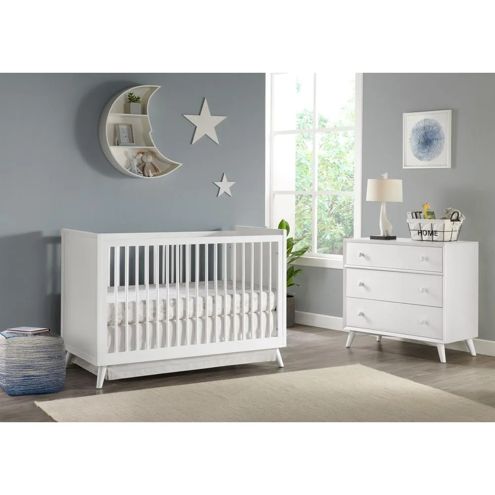 Oxford Baby Dawson 3 In 1 Convertible Crib White