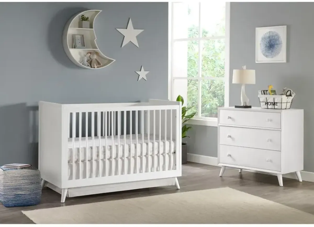 Oxford Baby Dawson 3 In 1 Convertible Crib White