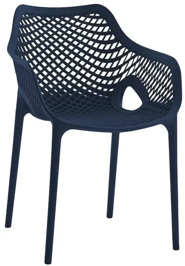 Meridian Furniture Mykonos Navy Outdoor Patio Dining Chair, Set of 4