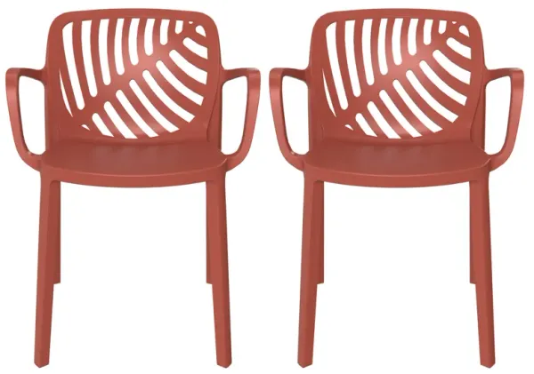 WestinTrends Outdoor Modern Stackable Patio Dining Armchairs (Set of 2)