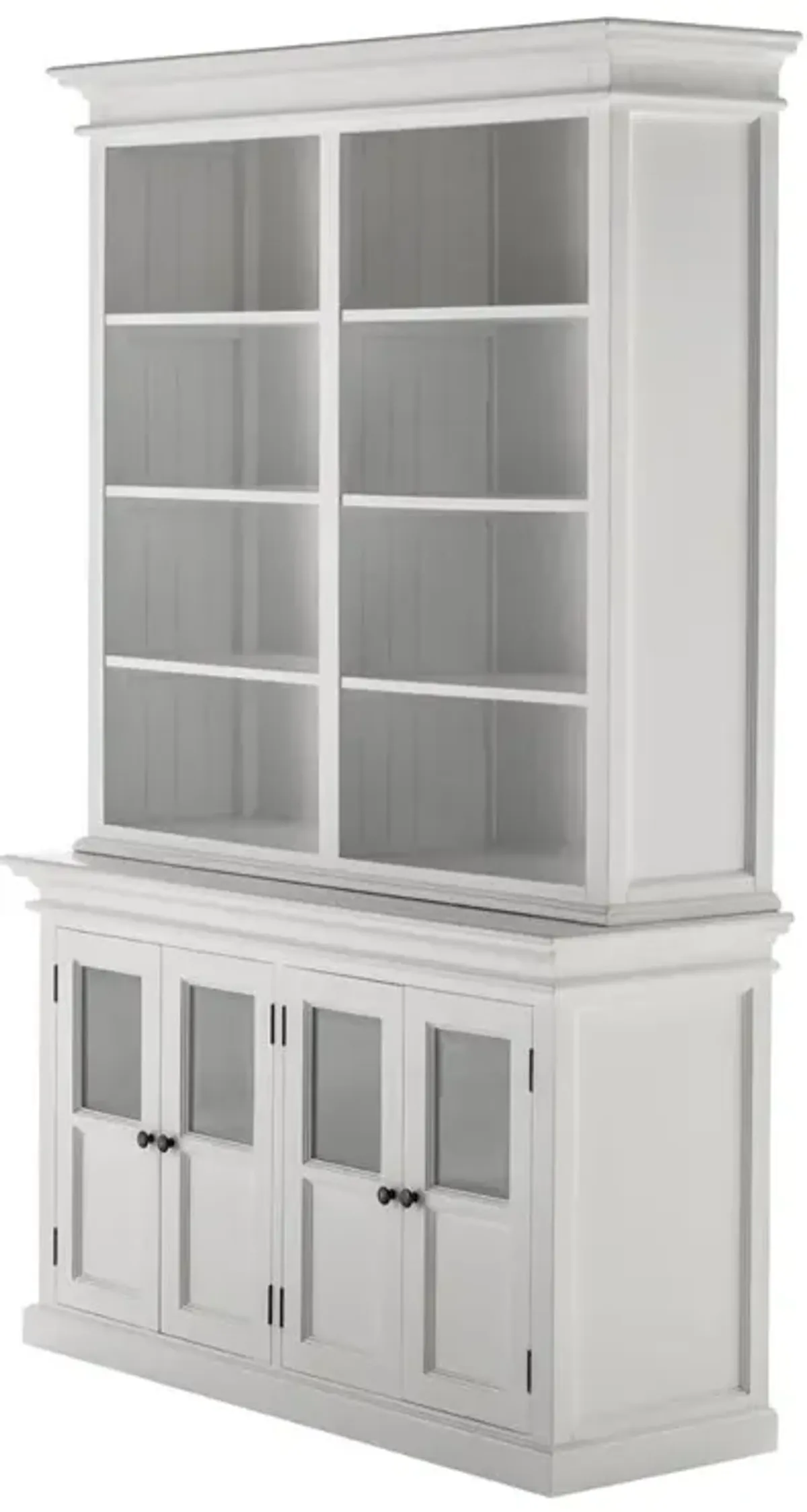 Belen Kox Classic White Glass Door Hutch - The Elegant Storage Solution, Belen Kox