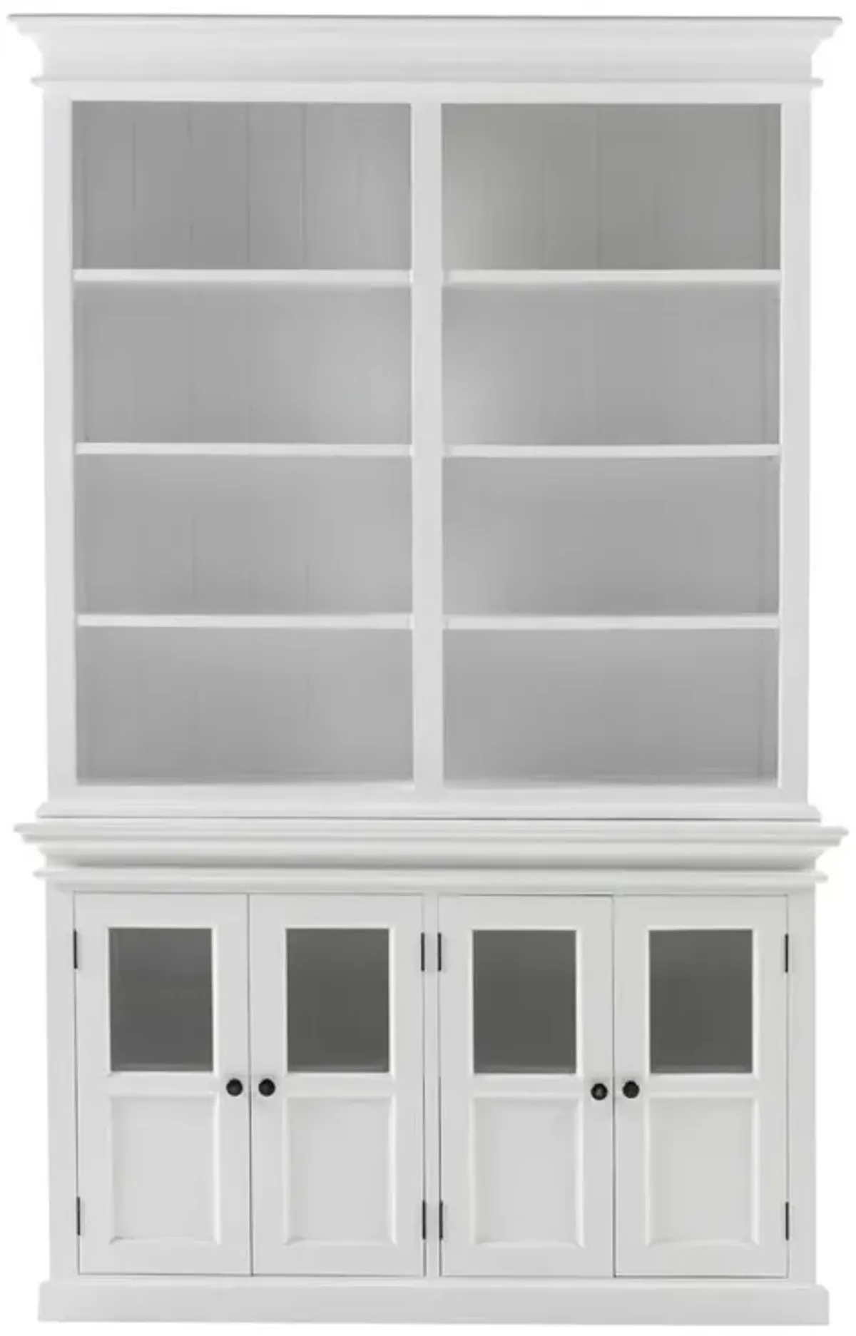 Belen Kox Classic White Glass Door Hutch - The Elegant Storage Solution, Belen Kox