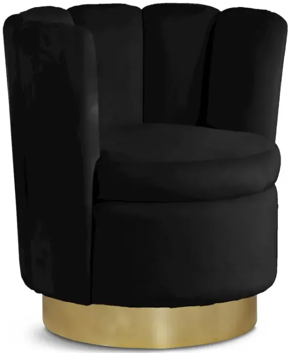 Meridian Furniture Lily Black Velvet Accent Chair