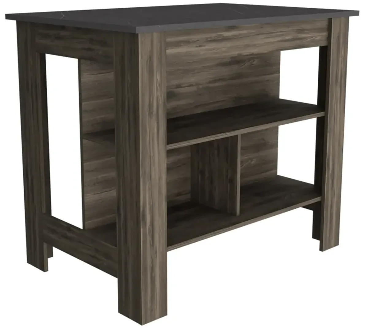 Kitchen Island Dozza, Kitchen, Dark Brown / Onyx