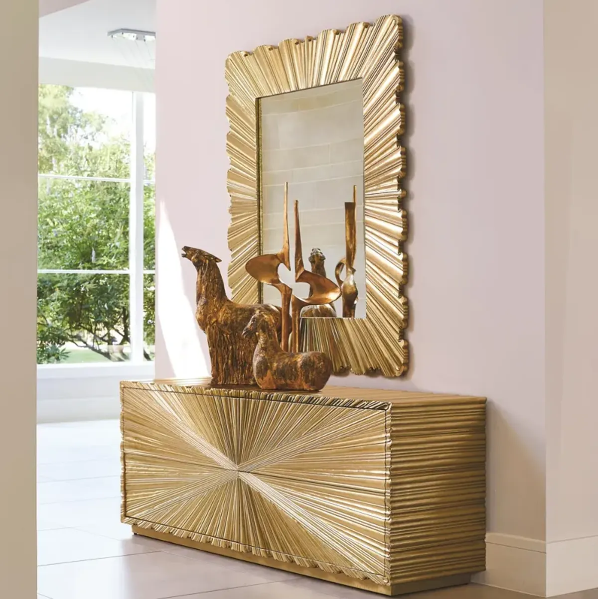 Linenfold Cabinet-Brass