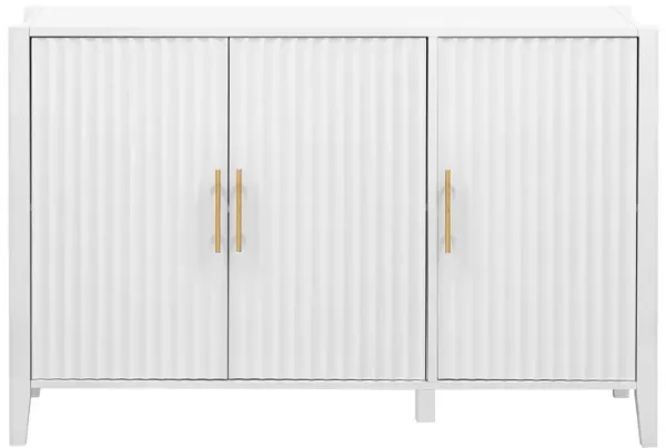 Featured Three-door Storage Cabinet with Metal Handles