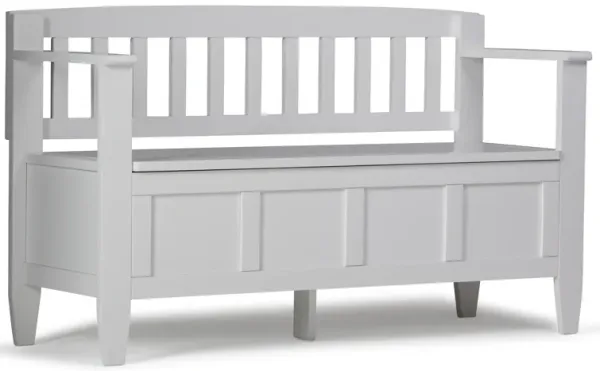 Brooklyn SOLID WOOD 48 inch Wide Contemporary Entryway Storage Bench in White