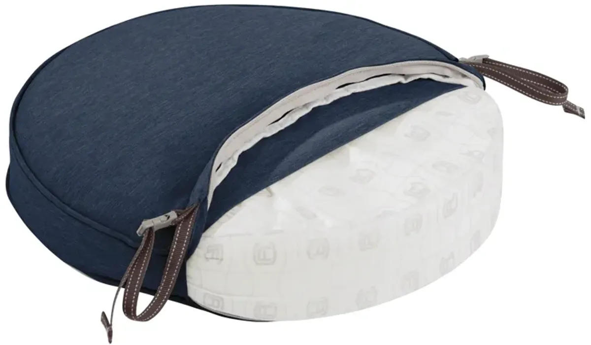 Classic Accessories 62-003-INDIGO-EC Round Seat Cushion Combo, 18"DIA x 2"Thick, Heather Indigo