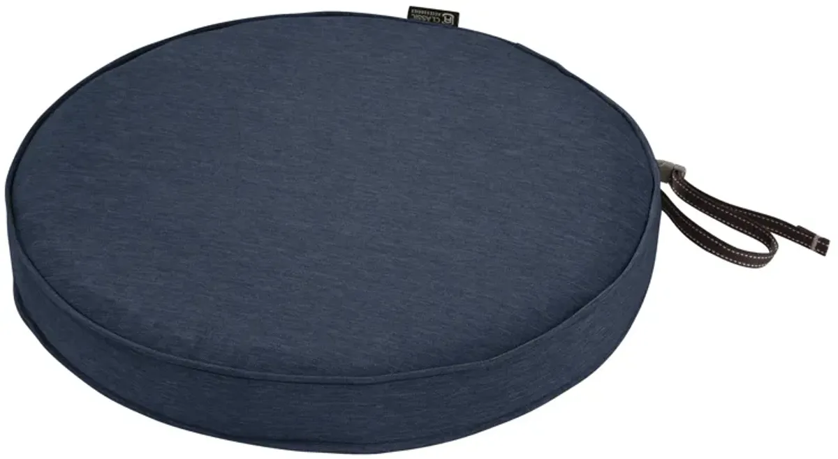 Classic Accessories 62-003-INDIGO-EC Round Seat Cushion Combo, 18"DIA x 2"Thick, Heather Indigo