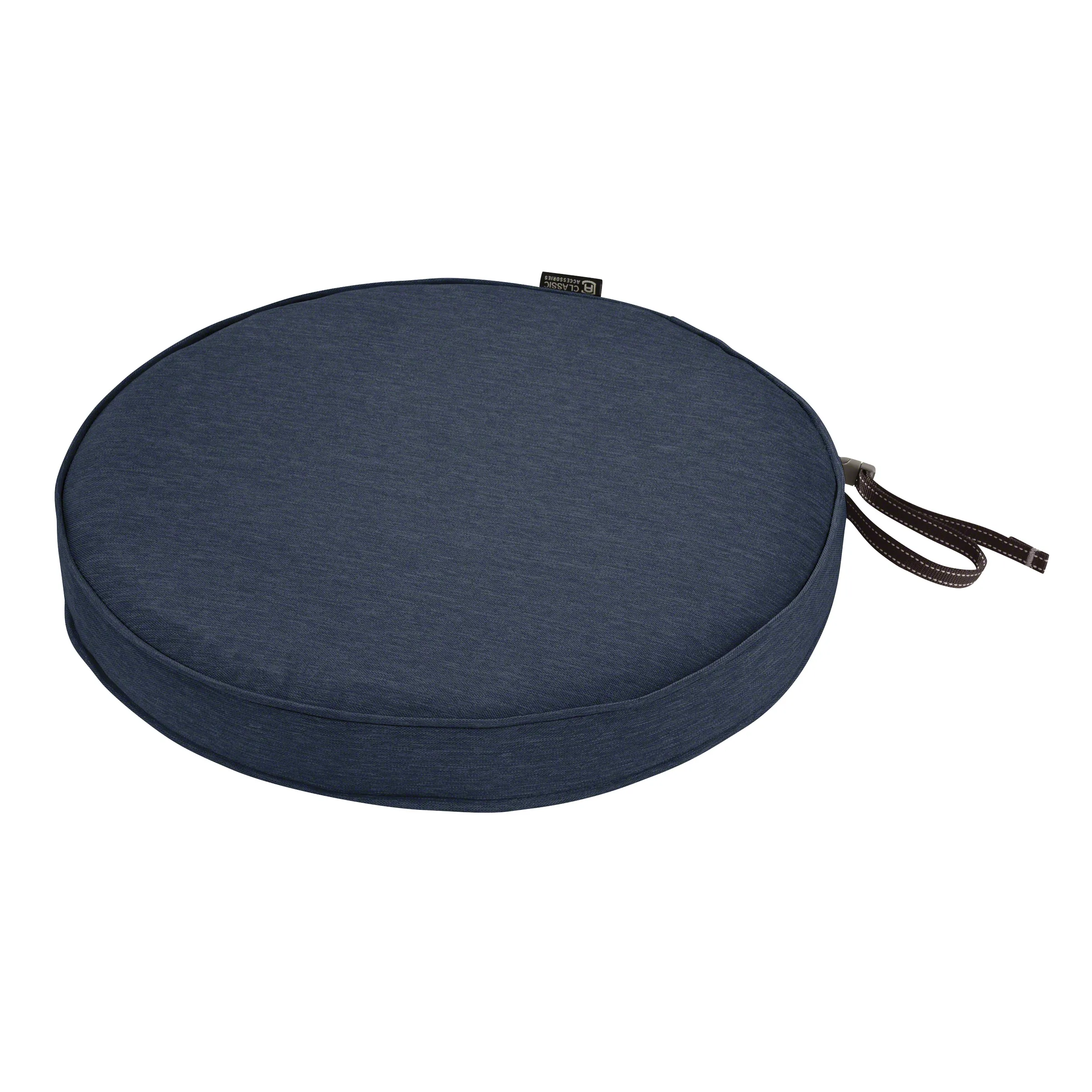 Classic Accessories 62-003-INDIGO-EC Round Seat Cushion Combo, 18"DIA x 2"Thick, Heather Indigo