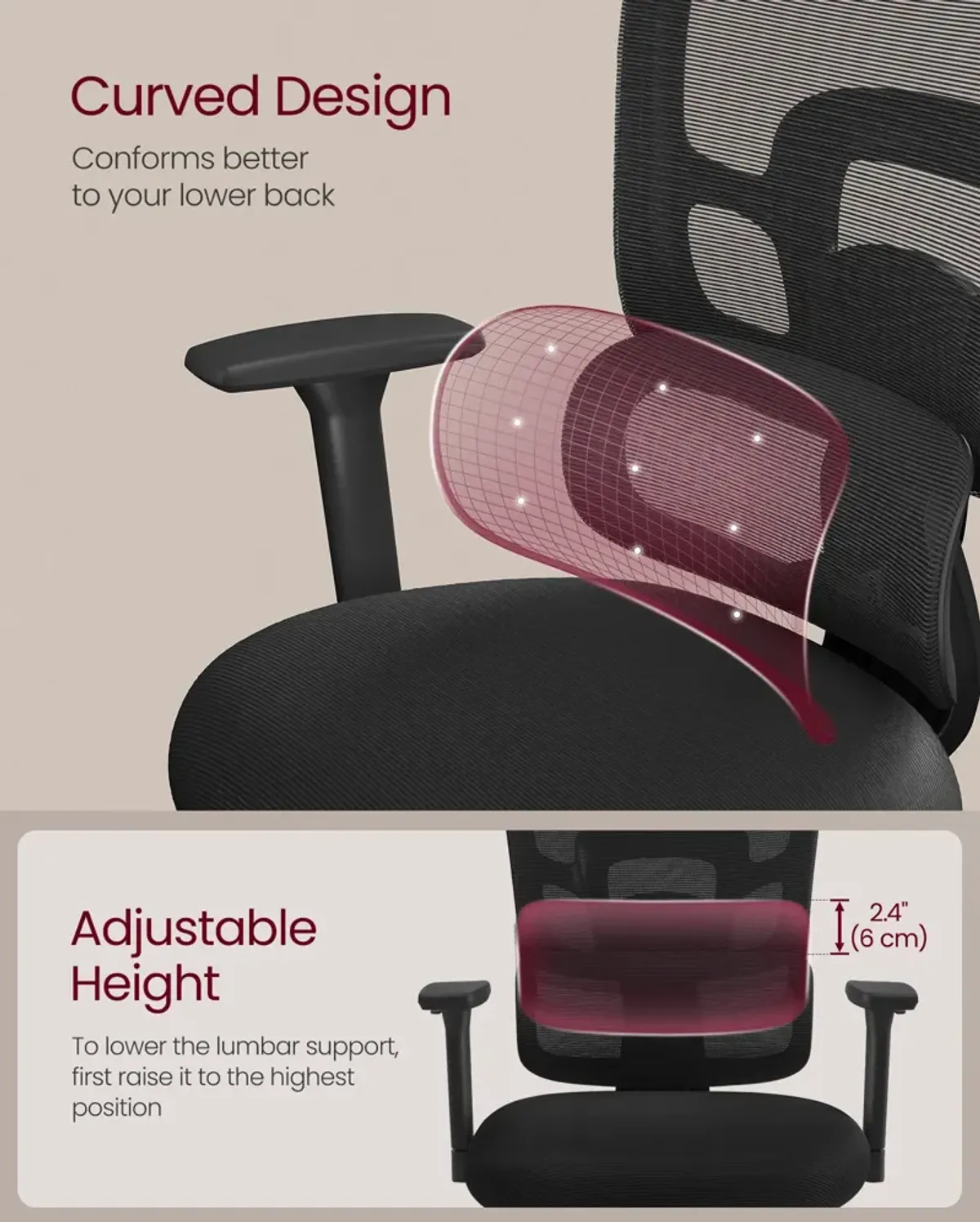 Adjustable Ergonomic Office Chair with Headrest and Armrests for Maximum Comfort