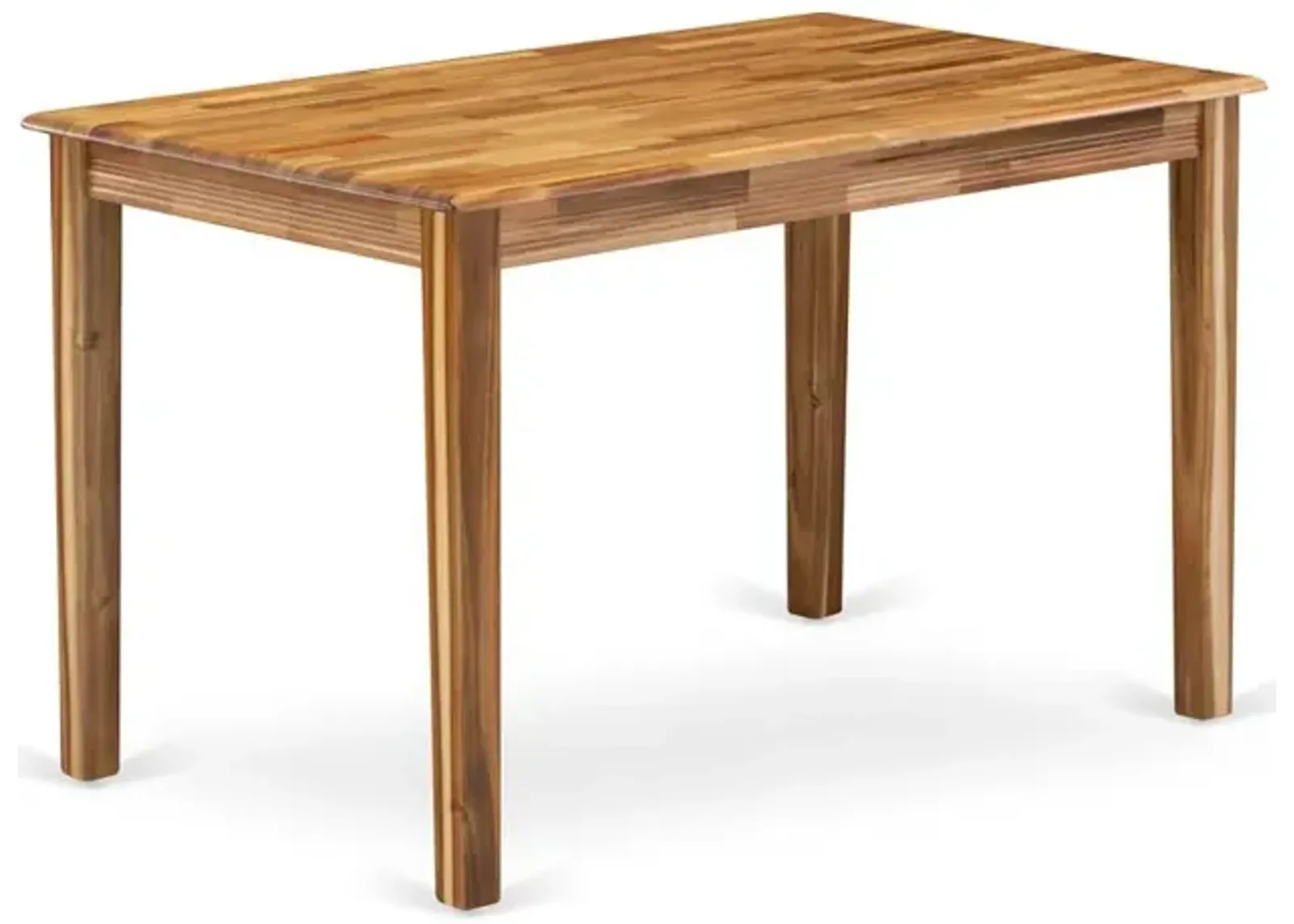 East West Furniture Wooden Dining Table - Natural Rectangular Table Top Surface and Asian Wood Dinner Table 4 Legs - Natural Finish