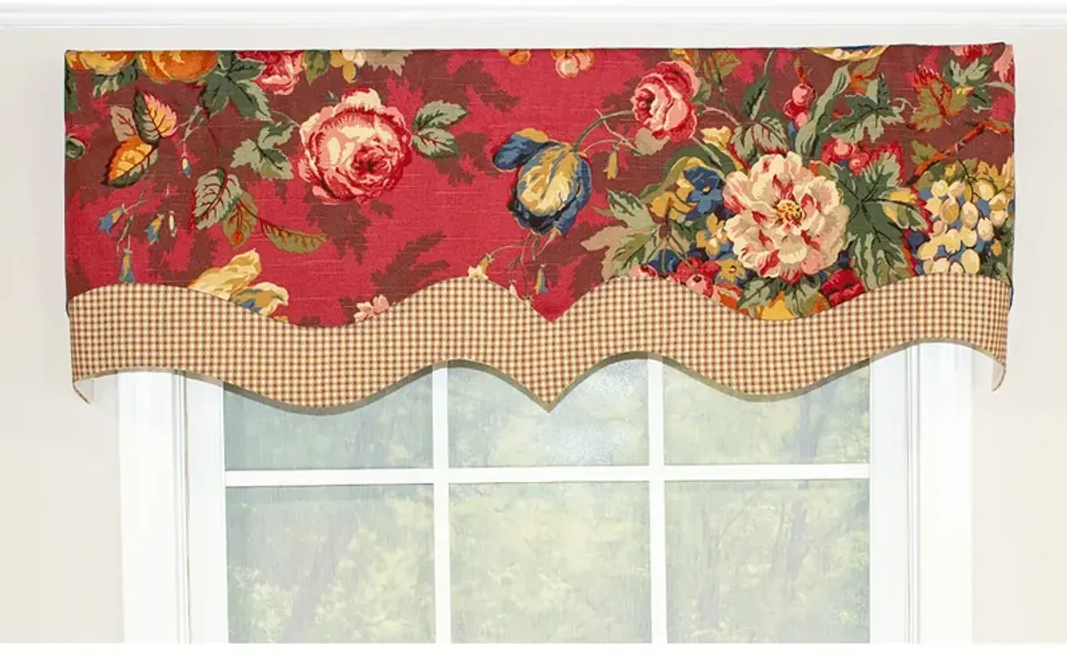 Queensland D-Regal 3" Rod Pocket Contrast fabric Valance 50" x 17" by RLF Home
