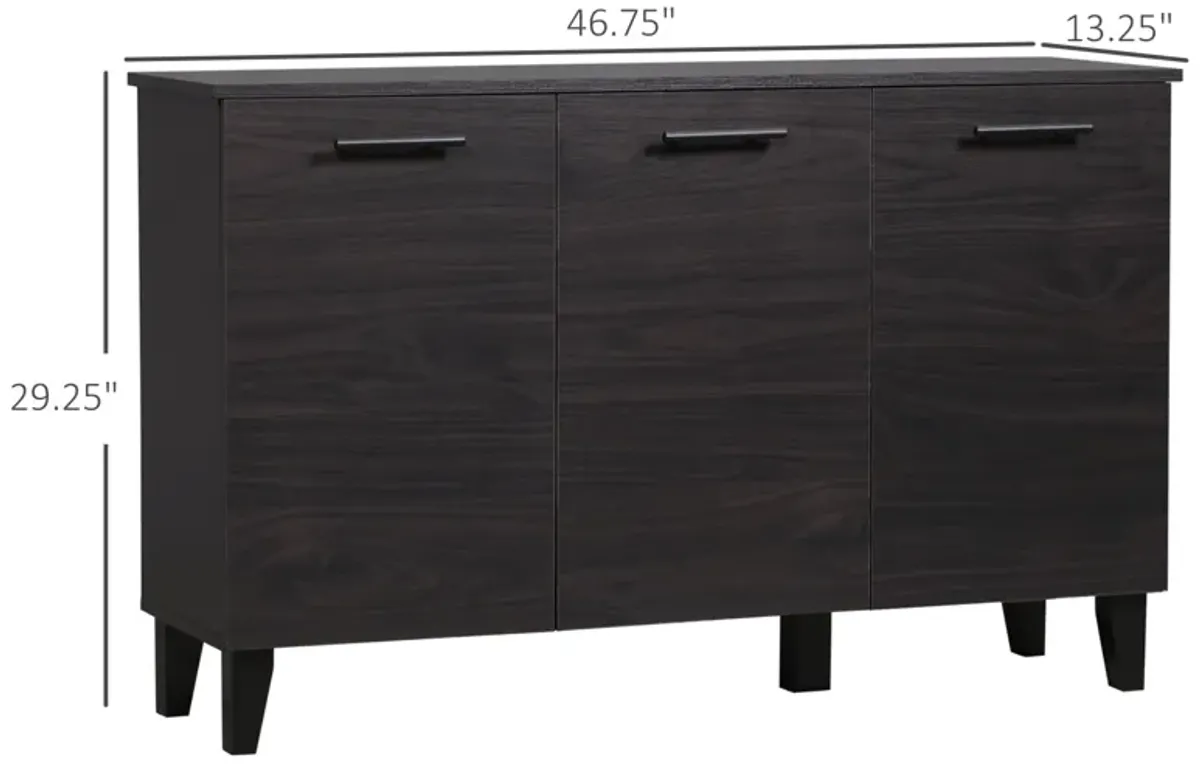 Dark Walnut Buffet: Kitchen Sideboard with Adjustable Shelf