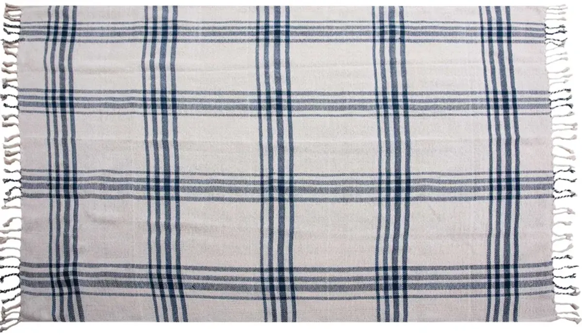 Coastal Blue/Sandy Ivory 50" x 60" Throw Blanket