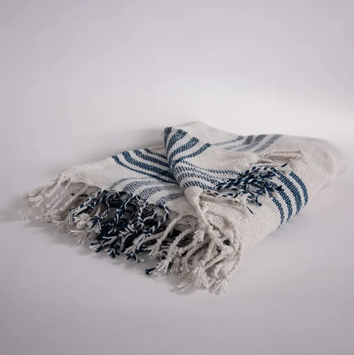 Coastal Blue/Sandy Ivory 50" x 60" Throw Blanket