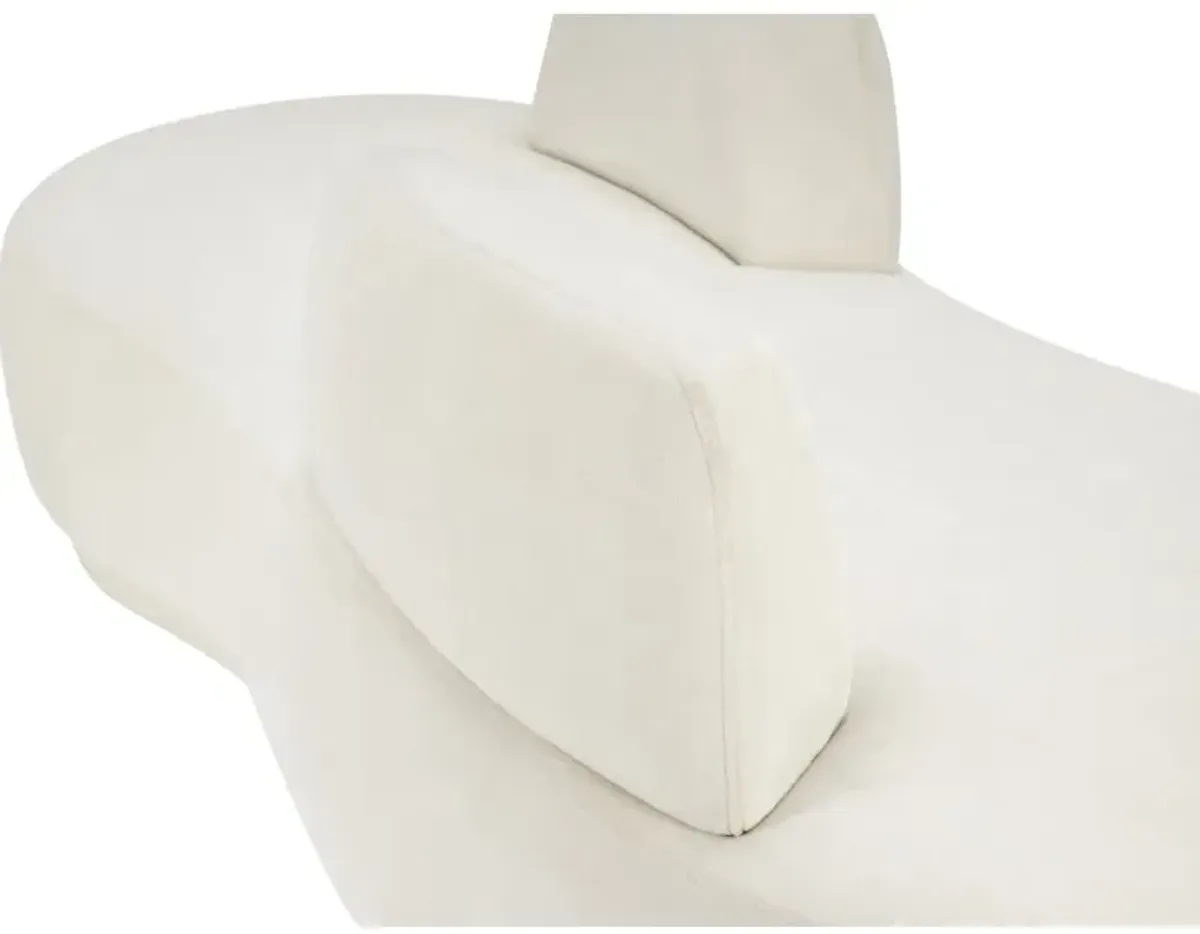 Meridian Furniture Argyle Cream Chenille Fabric Chaise/Loveseat