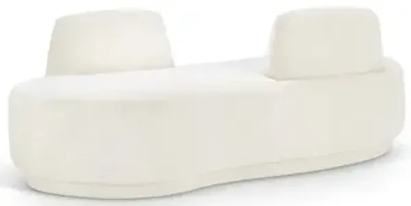 Meridian Furniture Argyle Cream Chenille Fabric Chaise/Loveseat