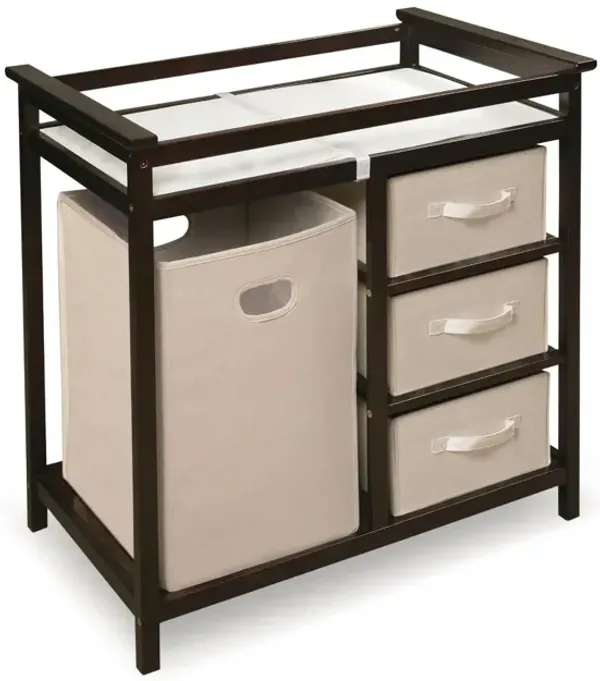 Baby Changing Table with Hamper and 3 Baskets Convenient Storage Solution for Nursery