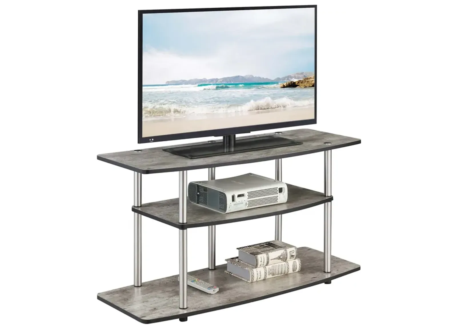 Designs2Go No Tools 3 Tier Wide TV Stand