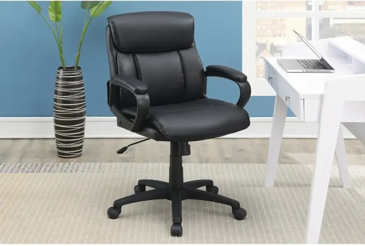 Classic Look Extra Padded Cushioned Relax 1 Piece Office Chair Home Work Relax Black Color