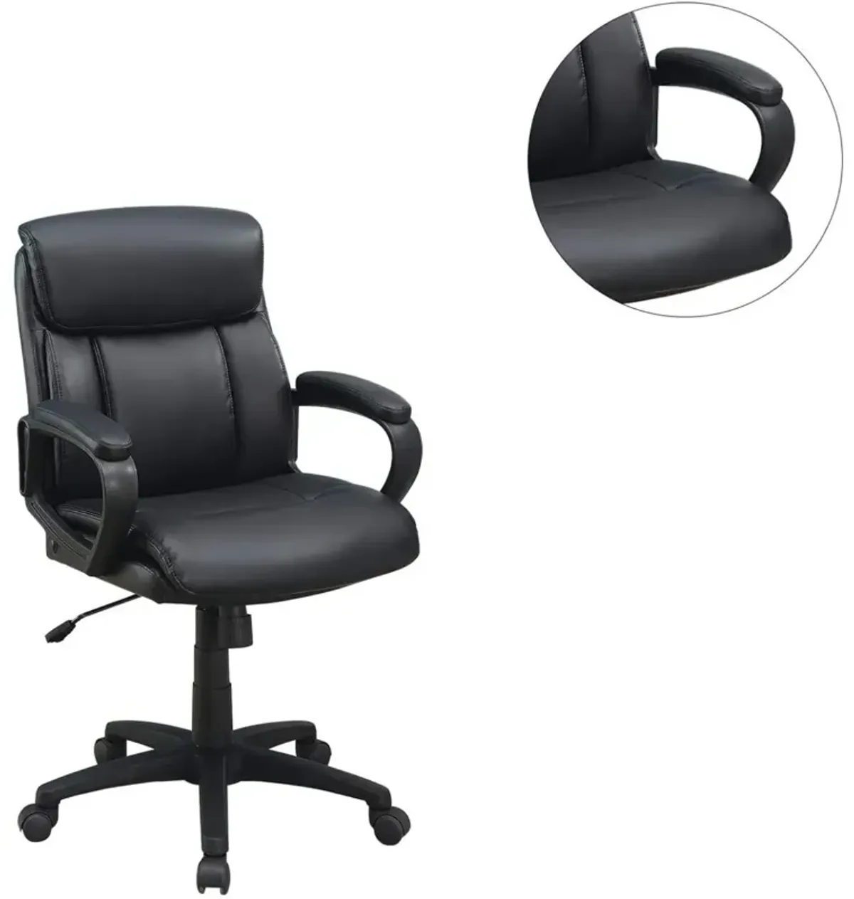 Classic Look Extra Padded Cushioned Relax 1 Piece Office Chair Home Work Relax Black Color