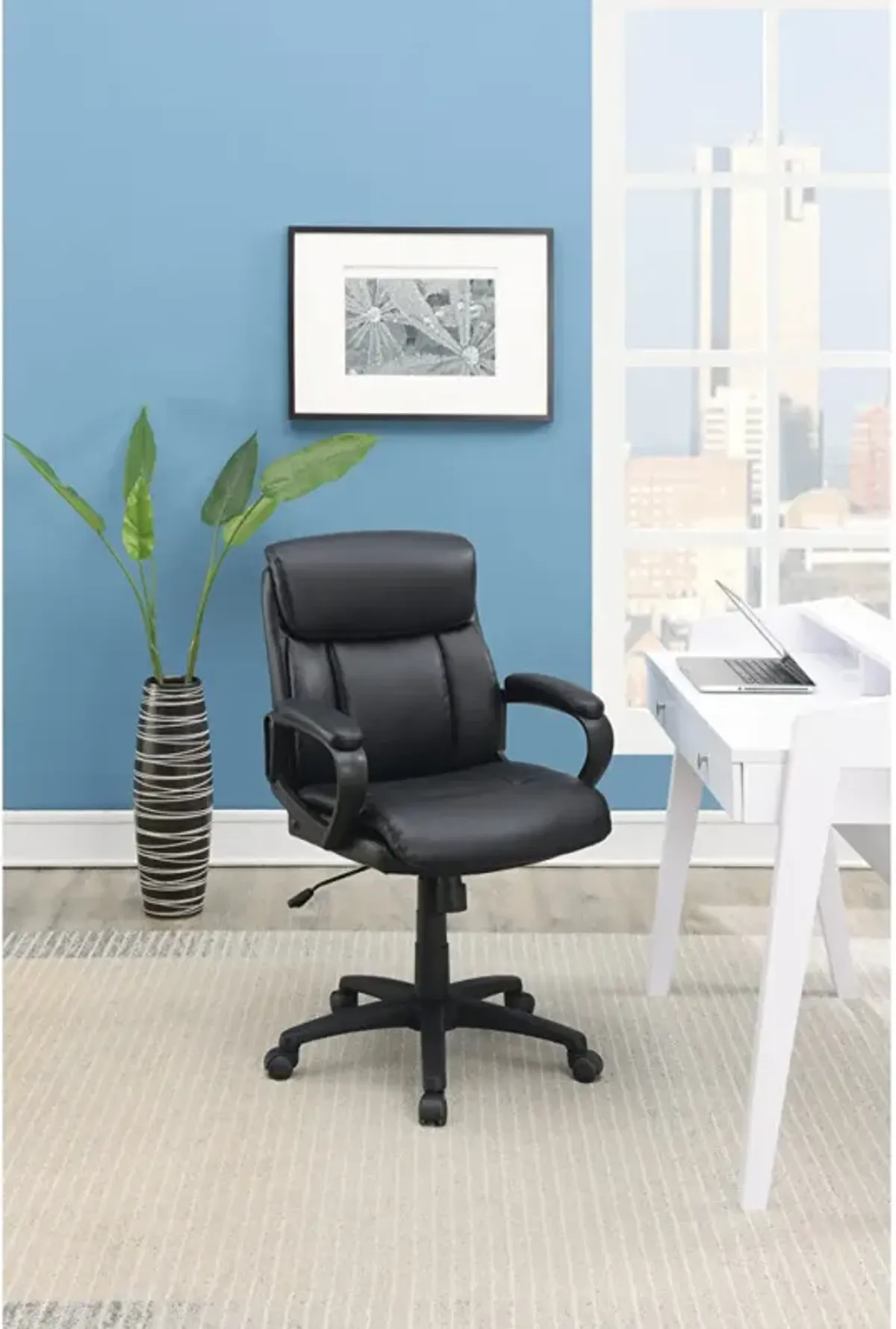 Classic Look Extra Padded Cushioned Relax 1 Piece Office Chair Home Work Relax Black Color