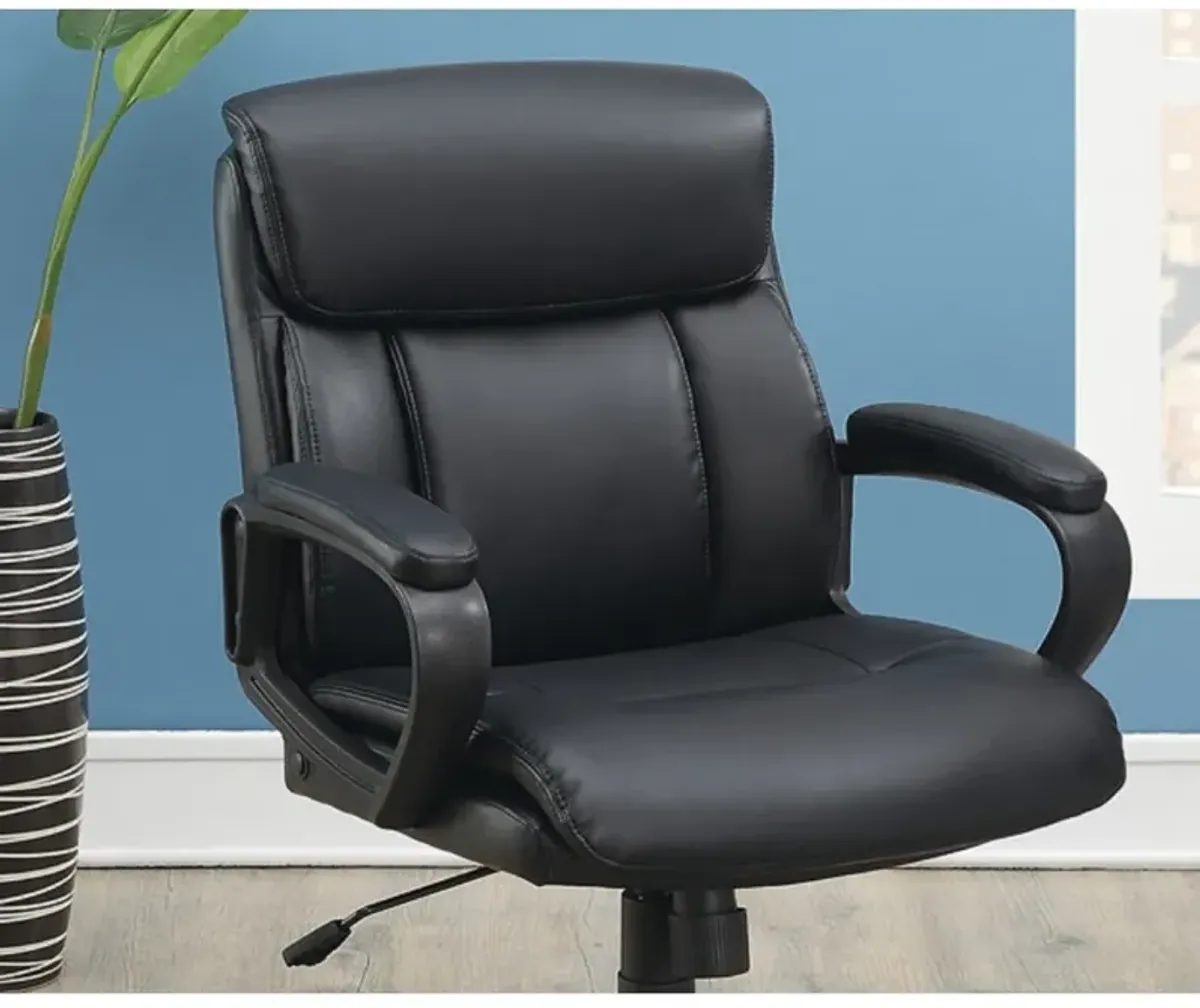 Classic Look Extra Padded Cushioned Relax 1 Piece Office Chair Home Work Relax Black Color