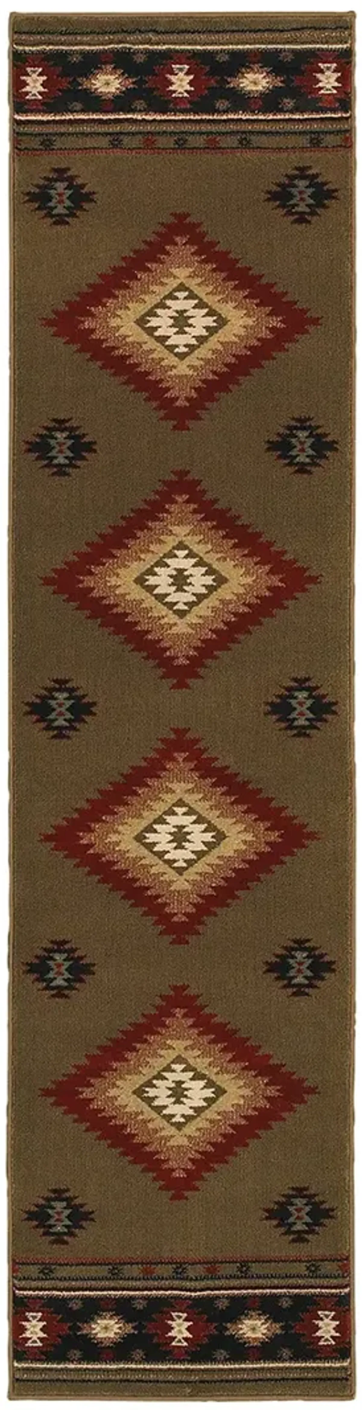 Hudson 1'10" x 7'6" Green Rug