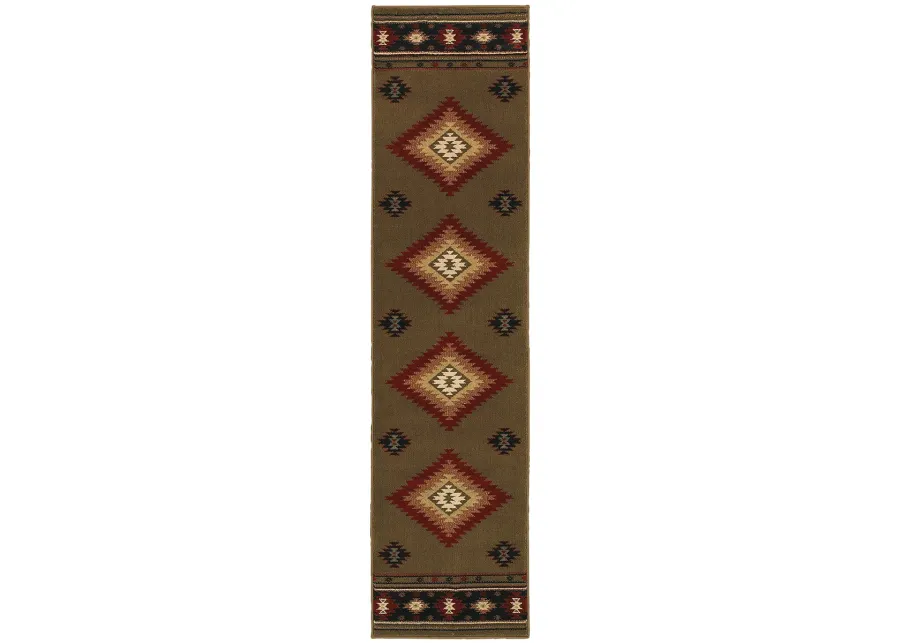 Hudson 1'10" x 7'6" Green Rug