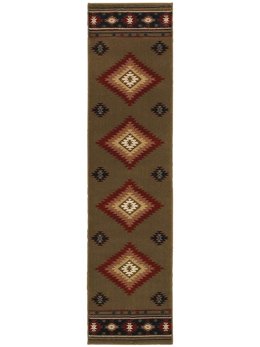 Hudson 1'10" x 7'6" Green Rug