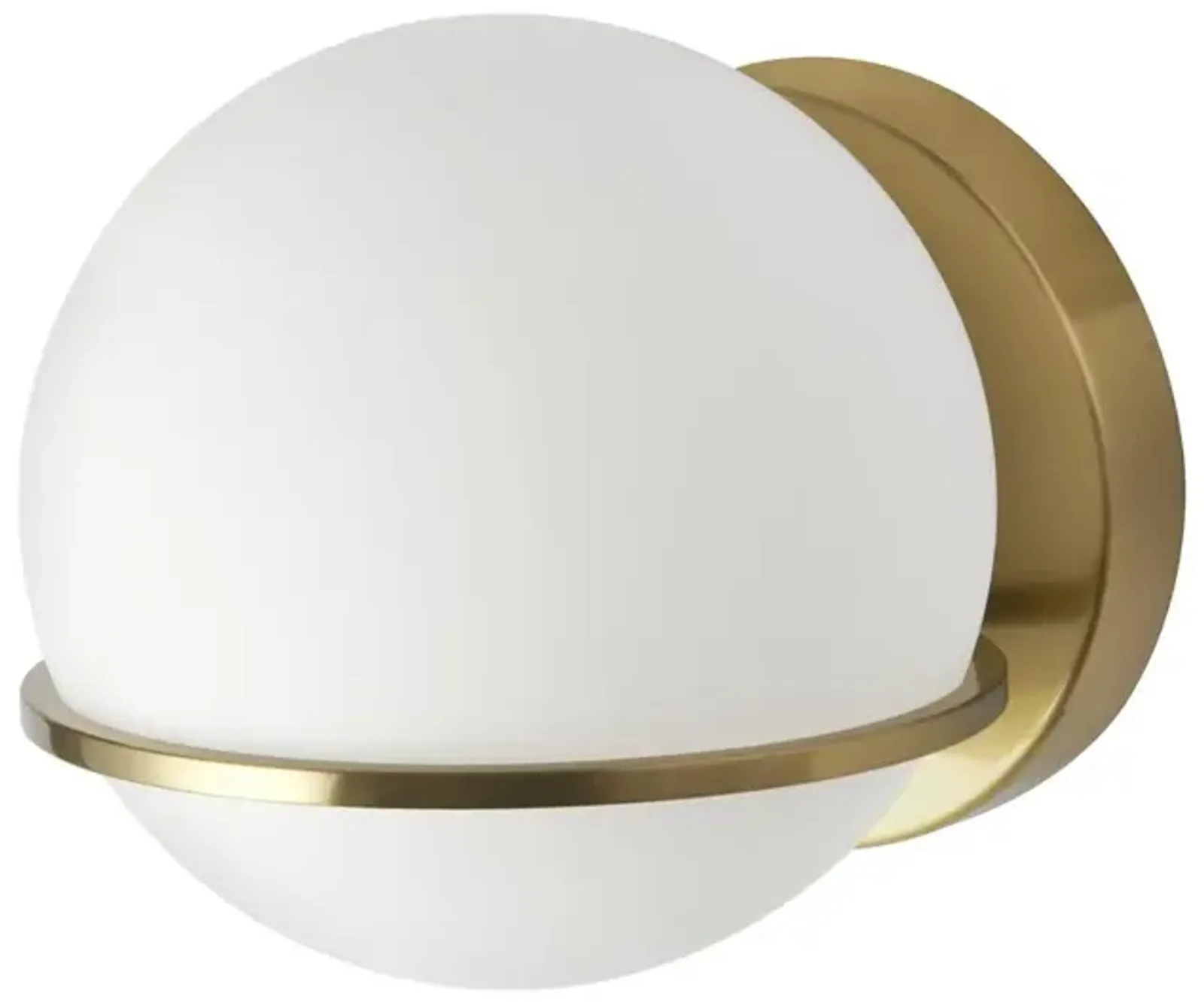 Dainolite 1LT Halogen Wall Sconce, AGB with WH Opal Glass