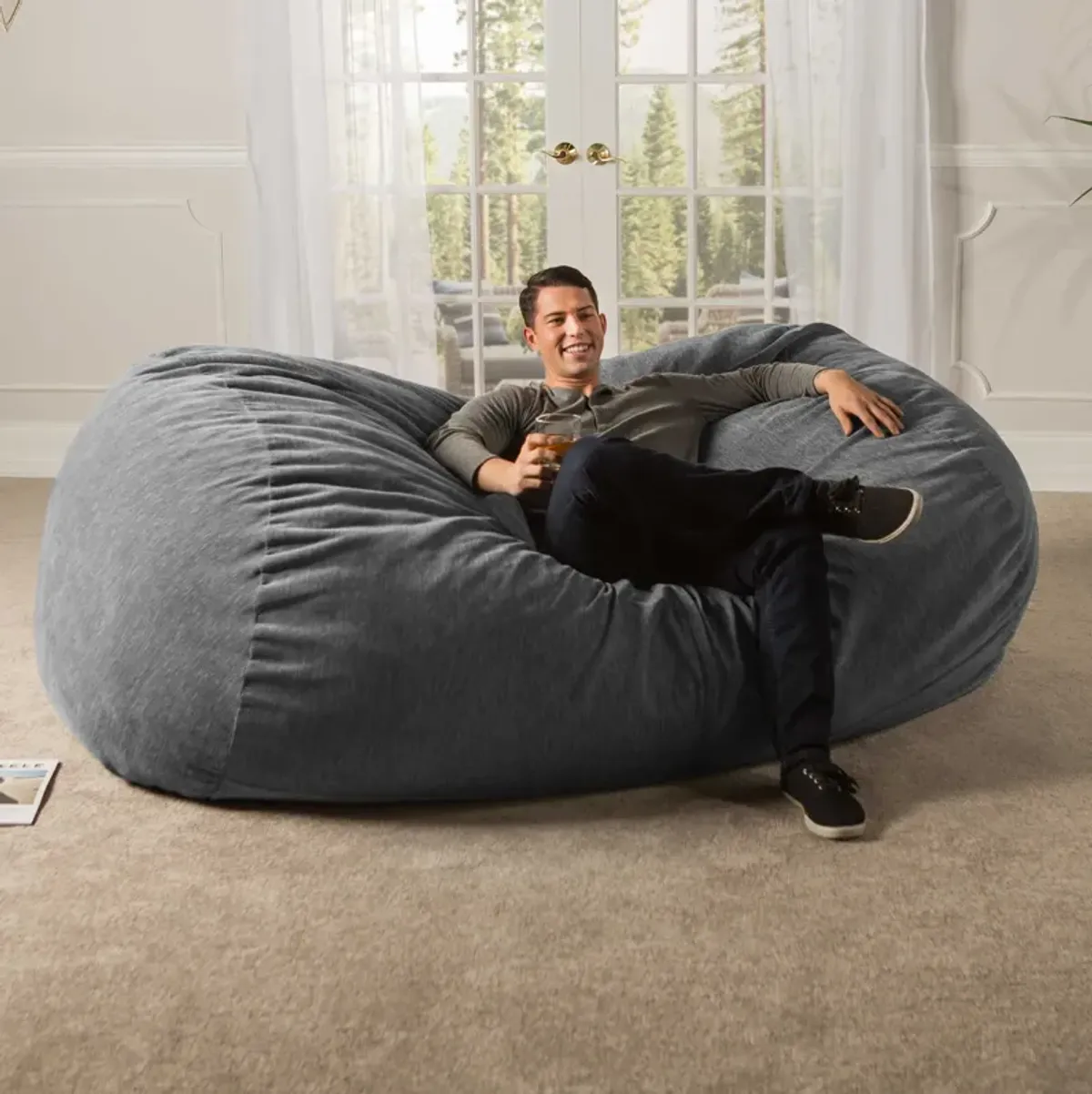 Jaxx 7 Foot Giant Bean Bag Sofa - Premium Chenille