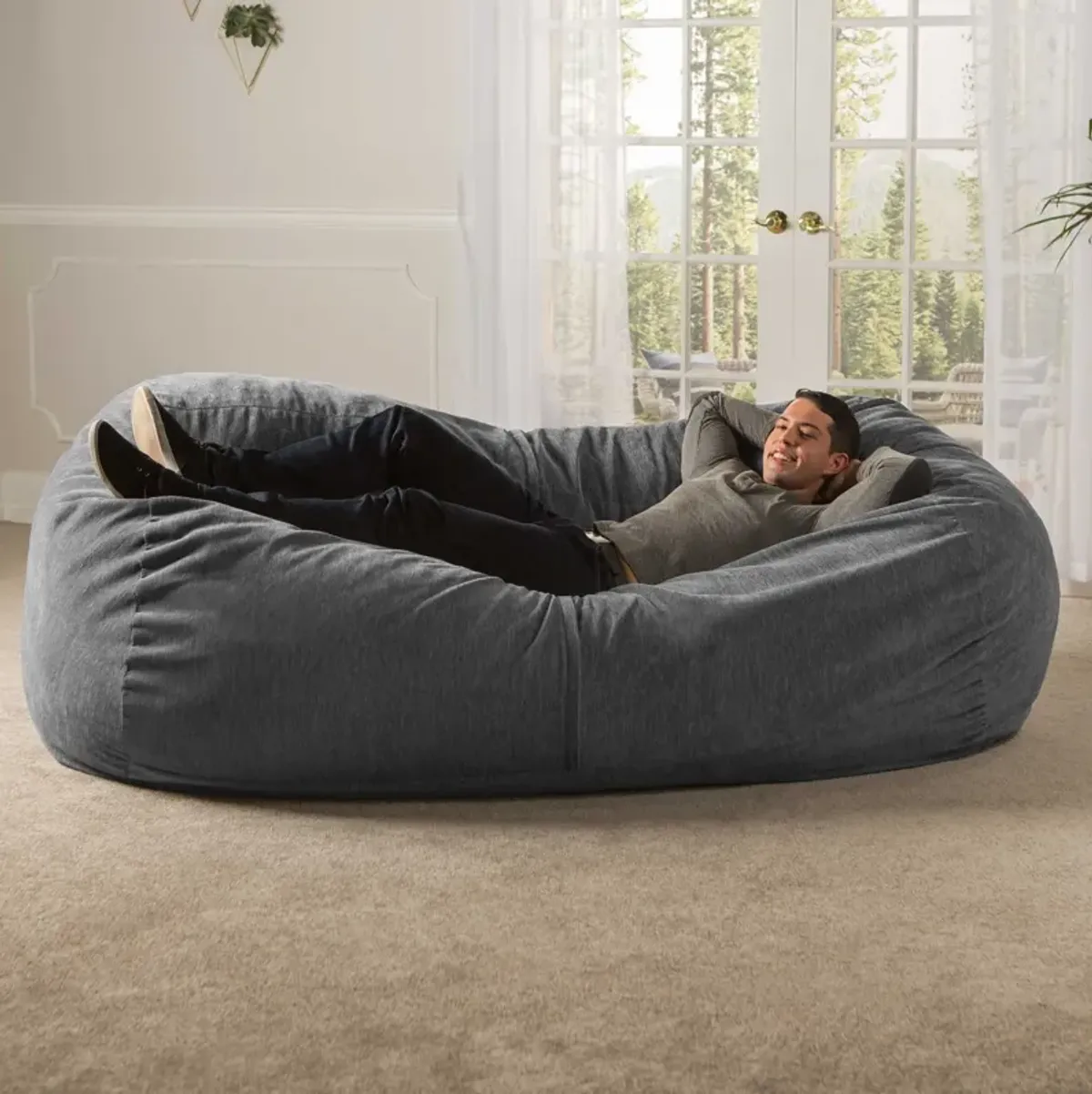 Jaxx 7 Foot Giant Bean Bag Sofa - Premium Chenille