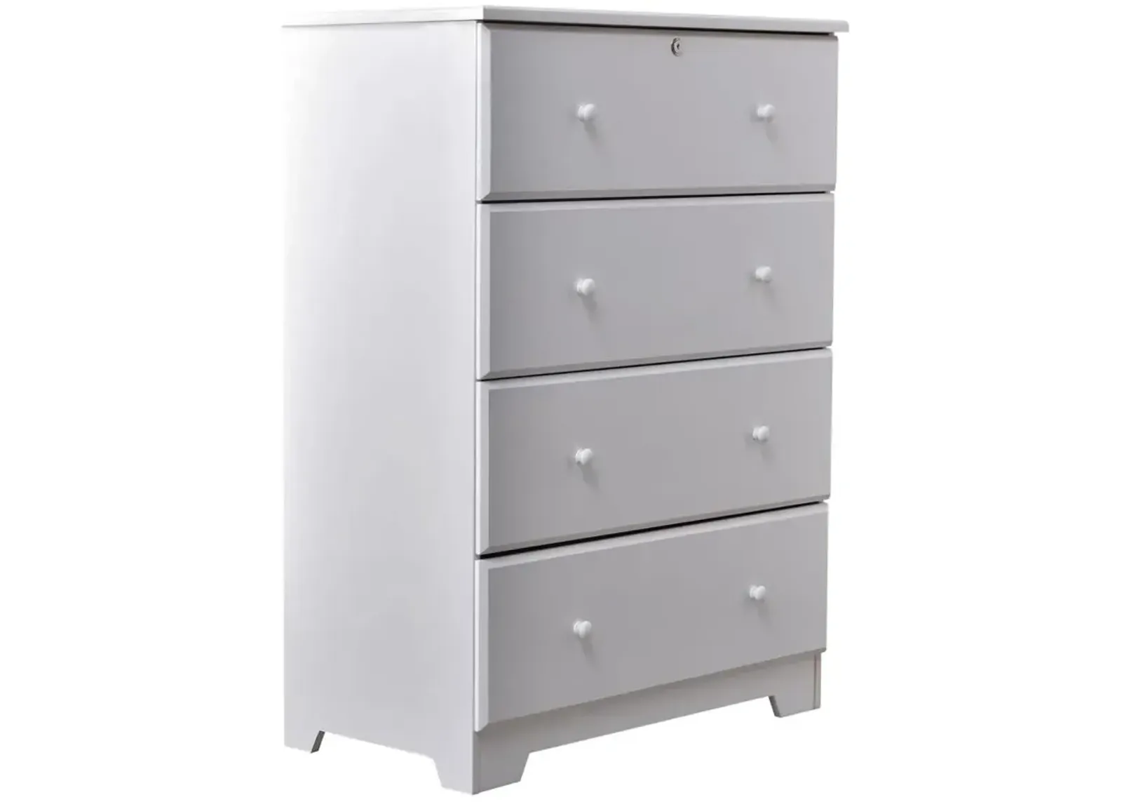 Better Home Products Isabela Solid Pine Wood 4 Drawer Chest Dresser in White