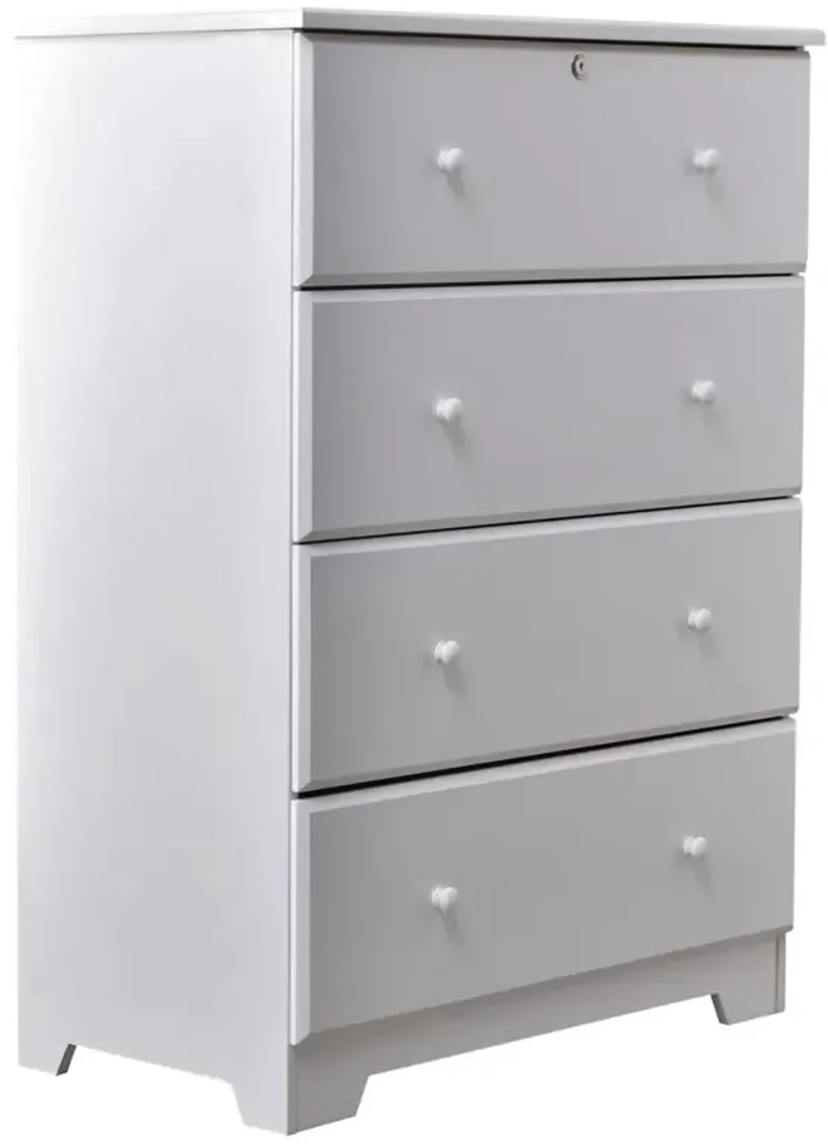 Better Home Products Isabela Solid Pine Wood 4 Drawer Chest Dresser in White