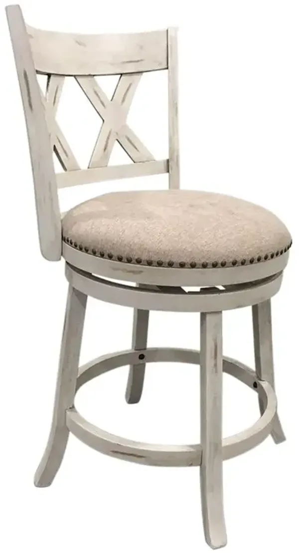 Carolina Living Sussex Deluxe Swivel Barstool - Set of 2 - Sand - Beige Upholstery