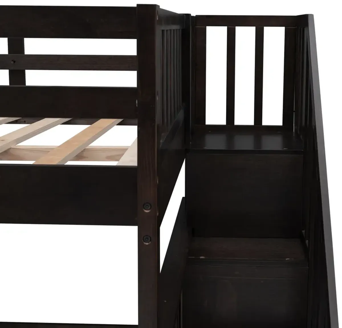 Modern Storage Bunk Bed with Open Shelves