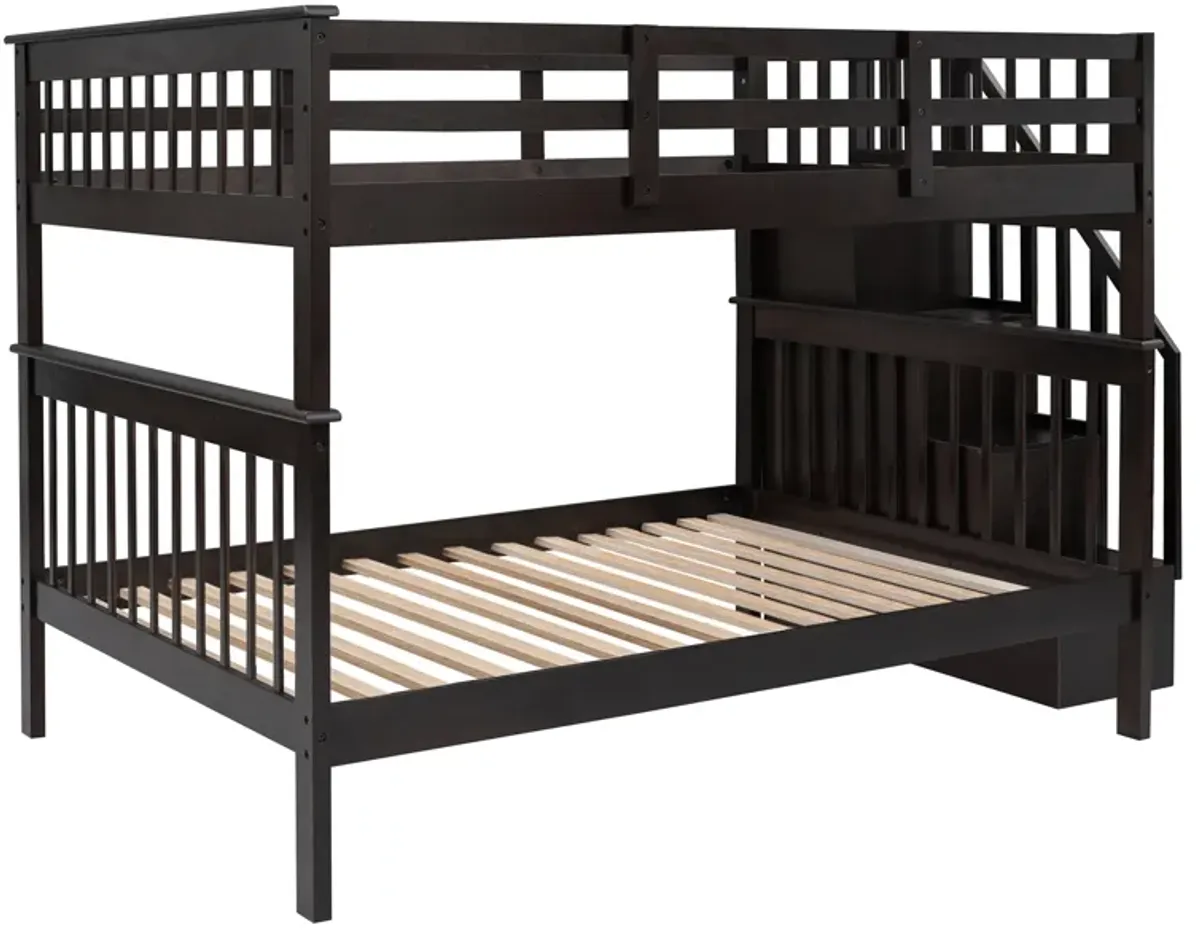 Modern Storage Bunk Bed with Open Shelves