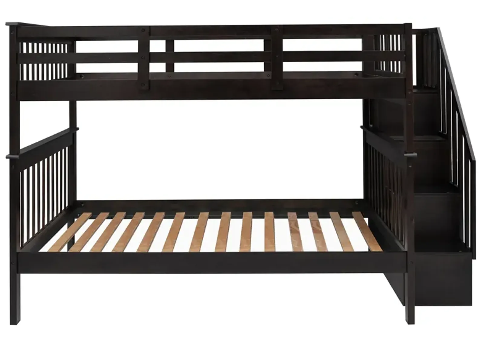 Modern Storage Bunk Bed with Open Shelves