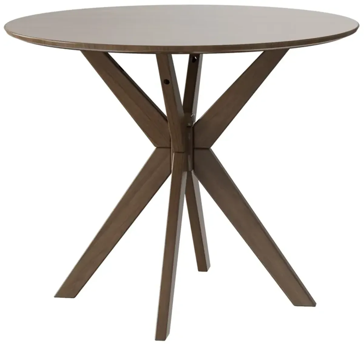 36 Inch Round Wood Dining Table with Intersecting Pedestal Base