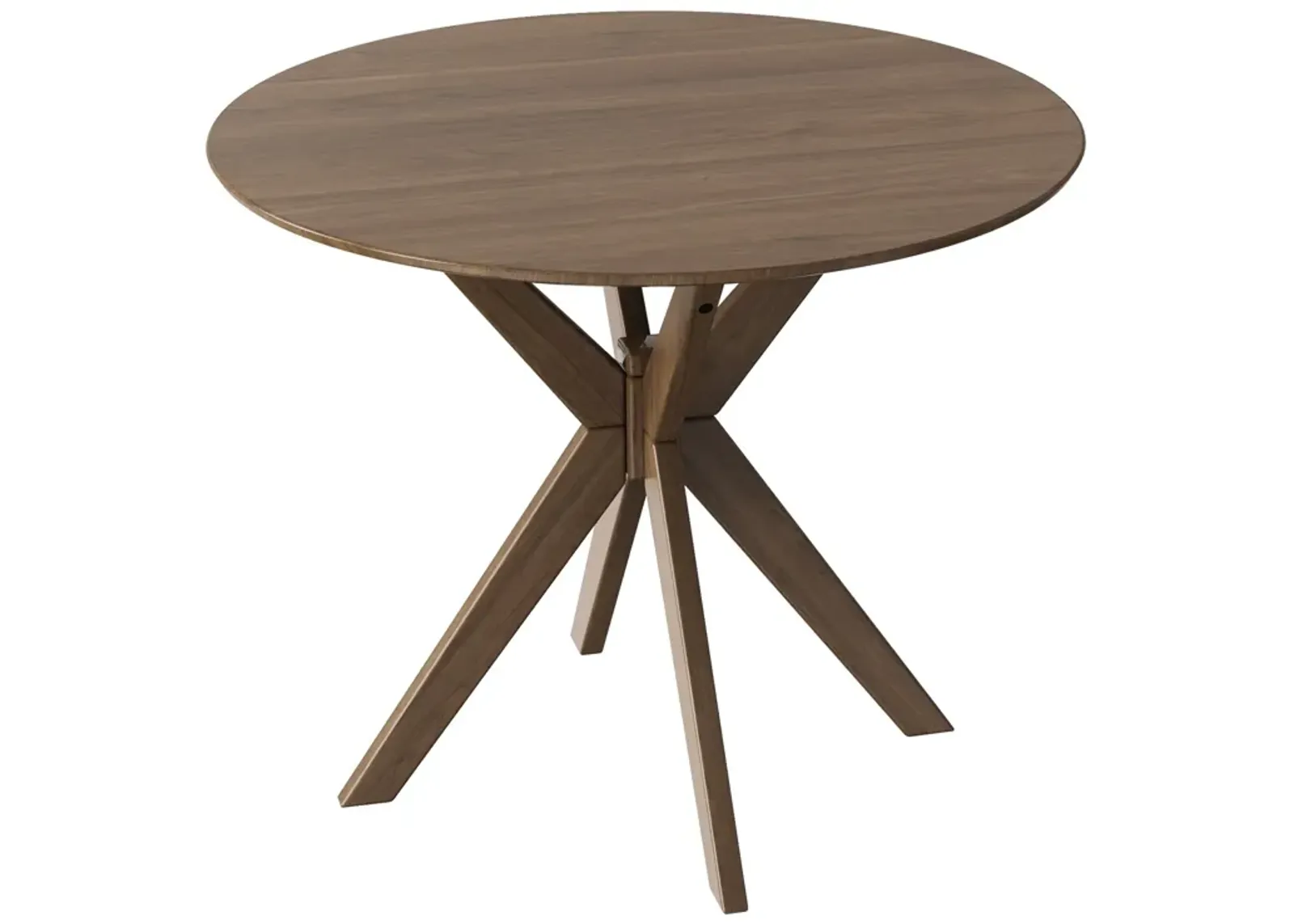 36 Inch Round Wood Dining Table with Intersecting Pedestal Base