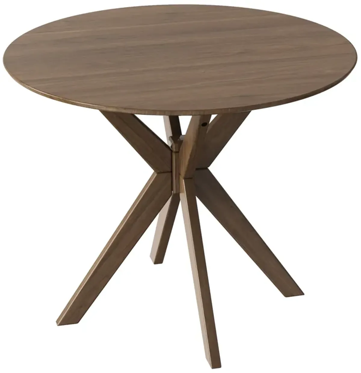 36 Inch Round Wood Dining Table with Intersecting Pedestal Base