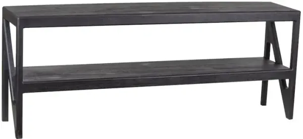 Porter Designs Canberra Solid Mango Wood TV Stand, Black