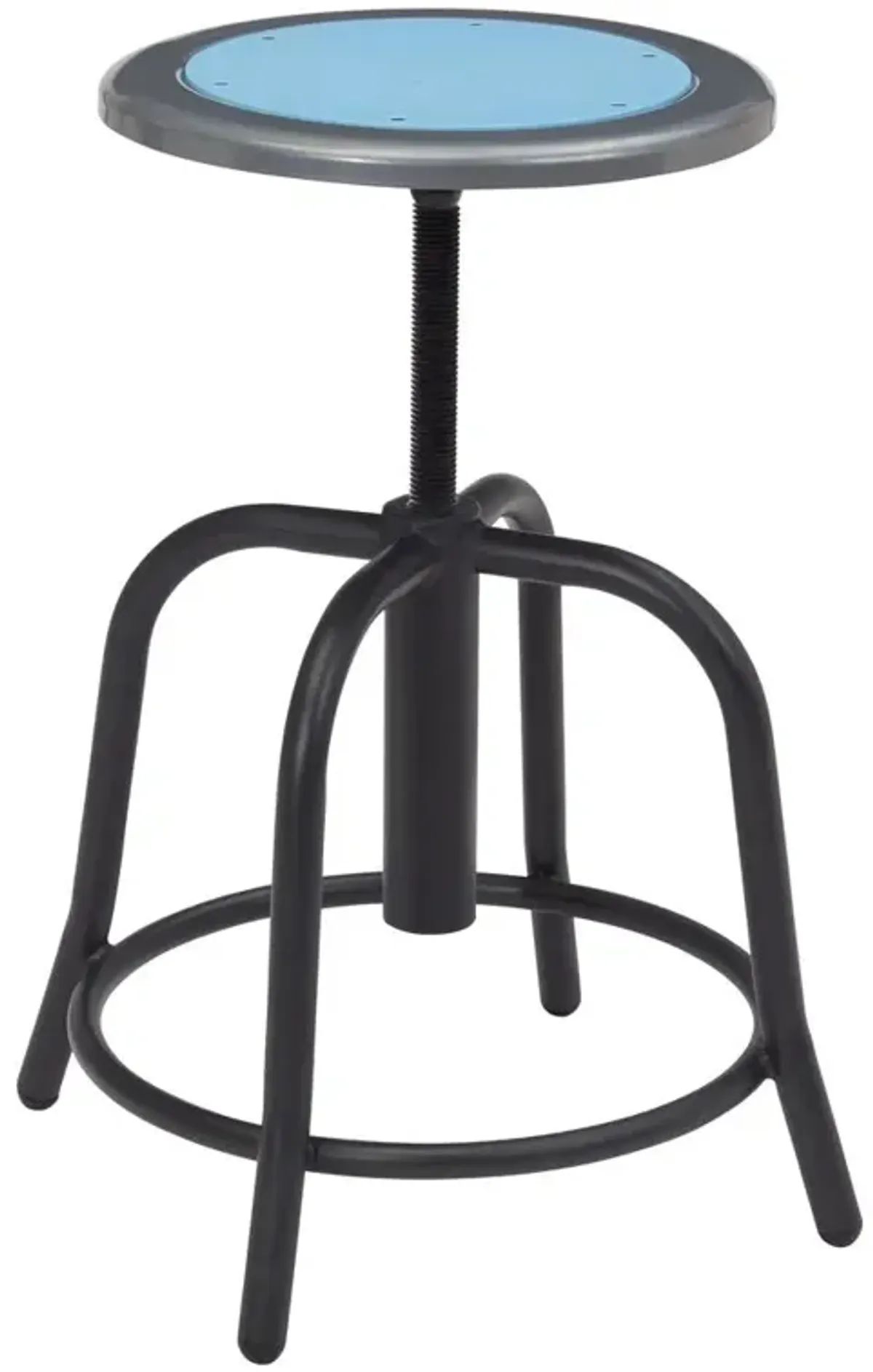 NPS® 18” - 24” Height Adjustable Swivel Stool, Blueberry Seat and Black Frame